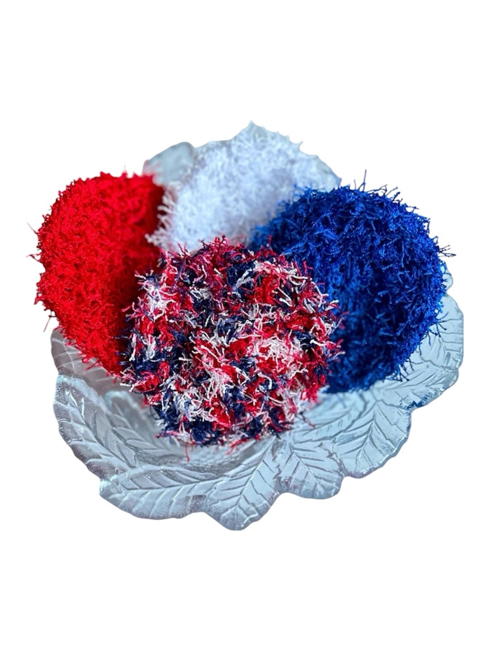 HAND CRAFTED Crocheted Colorful Polyester Reusable Kitchen Dish Scrubbing Pads